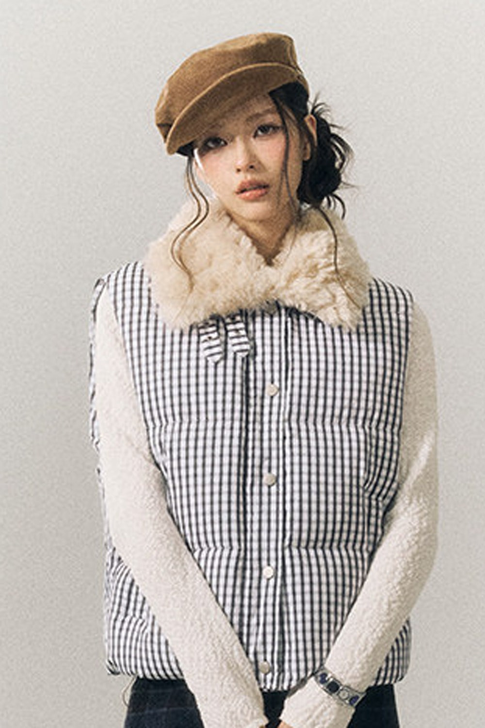 Stand Collar Padded Vest