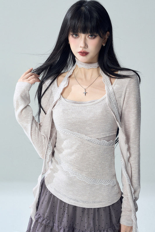 Irregular Layered-Look Knit Top