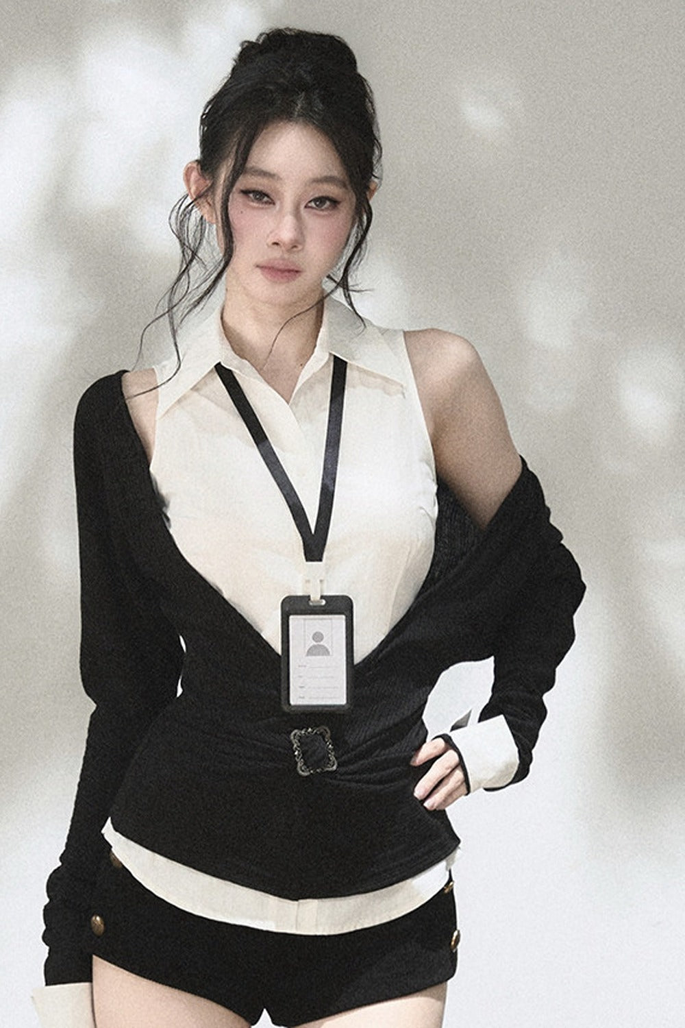 Layered-Look Knit Top Set-Up