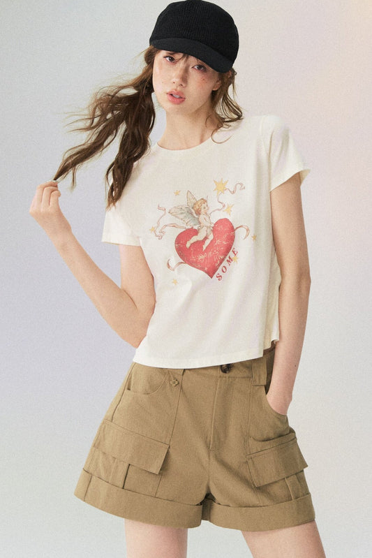 Chemisier à manches courtes Amour Cupidon