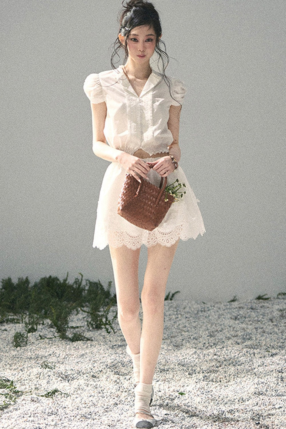 Rose Lace Reversible Two-Piece Set-Up