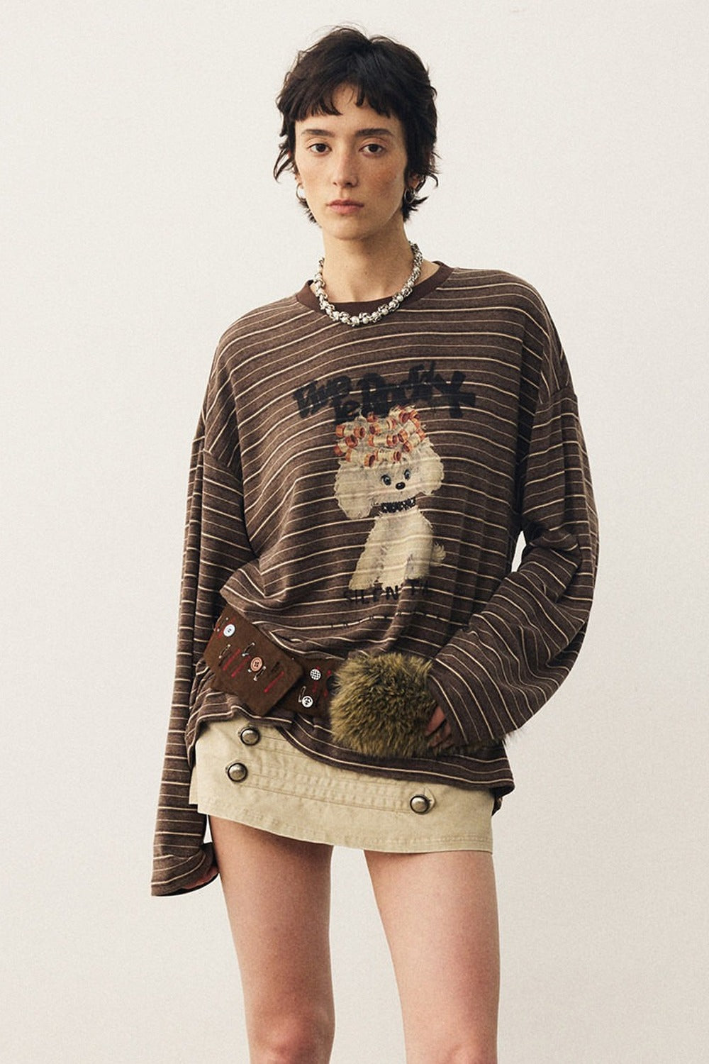 Striped Puppy Color-Blocked Sweater