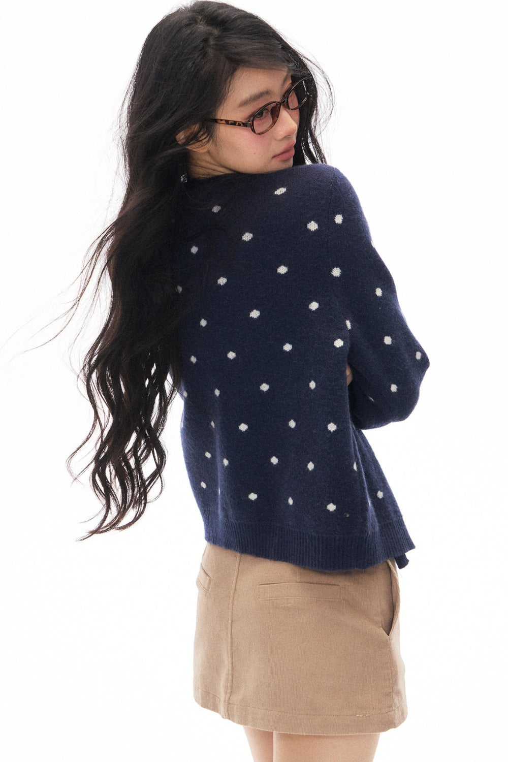 Polka Dot Knit Cardigan