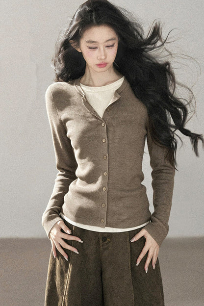Layered-Look Knit Top Set