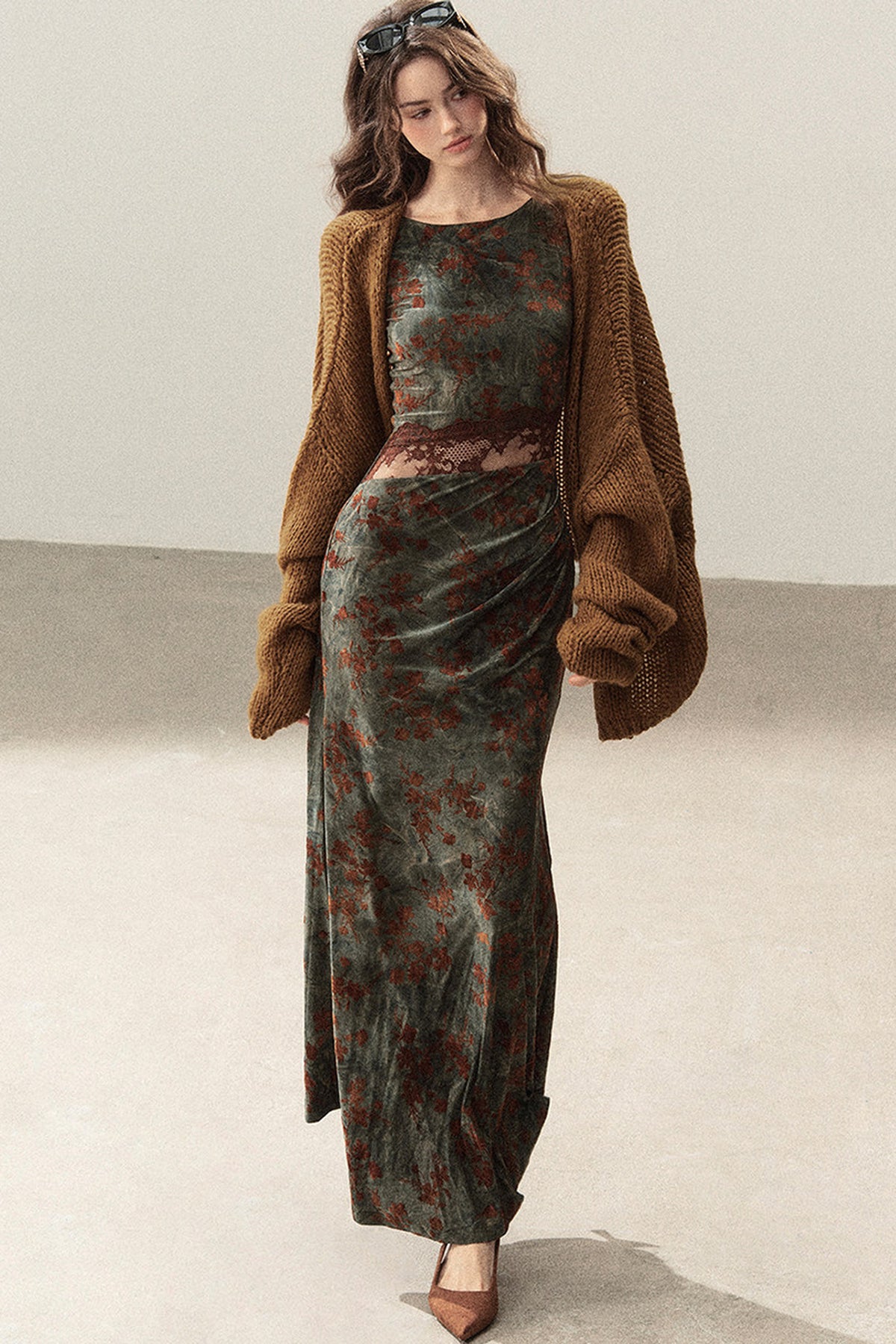 Hollow-Out Knit Cardigan Jacket