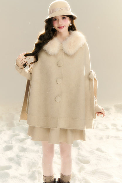 Cape 100% laine couleur avoine
