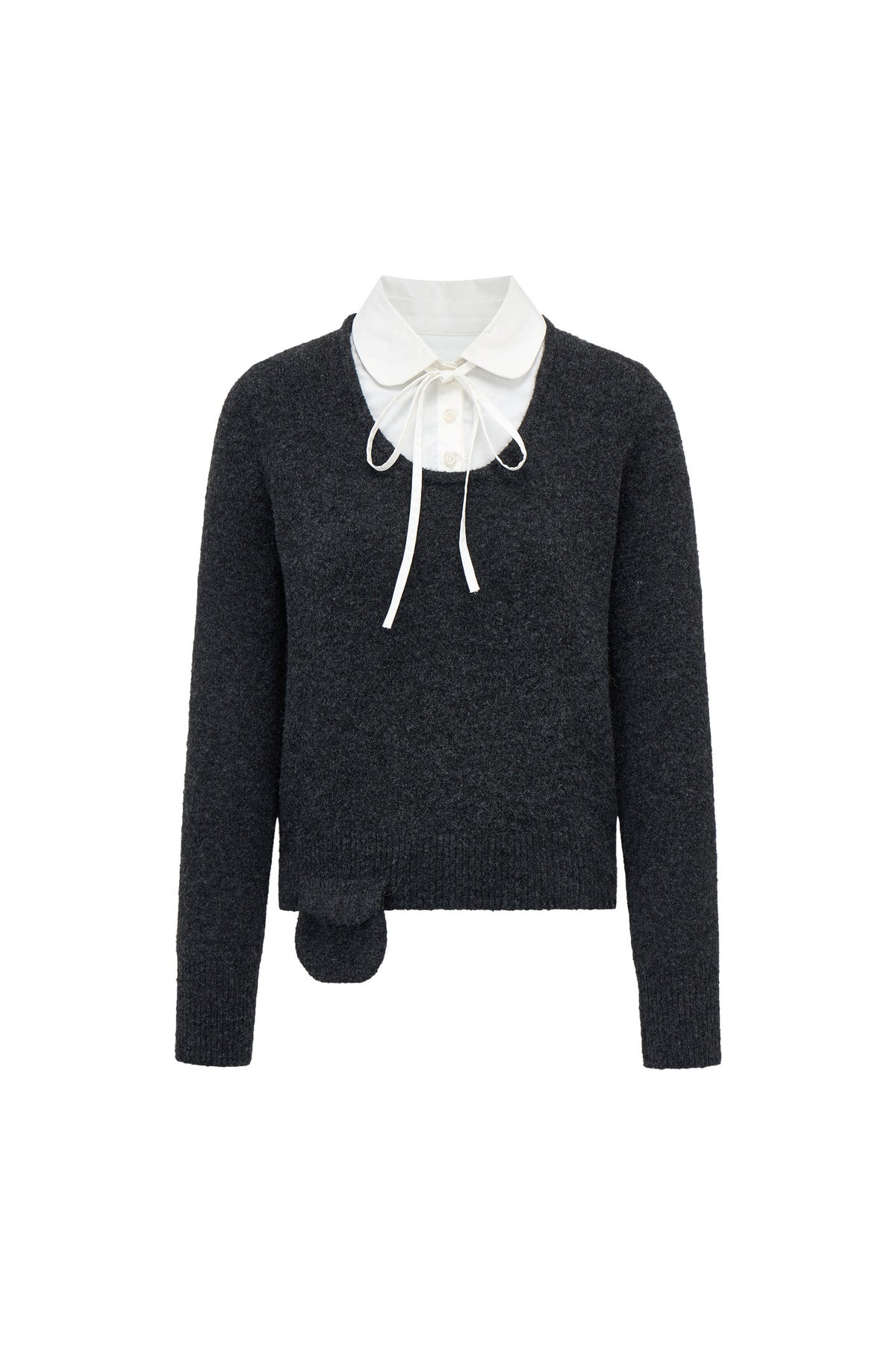 Patchwork Doll Collar Pullover Sweater