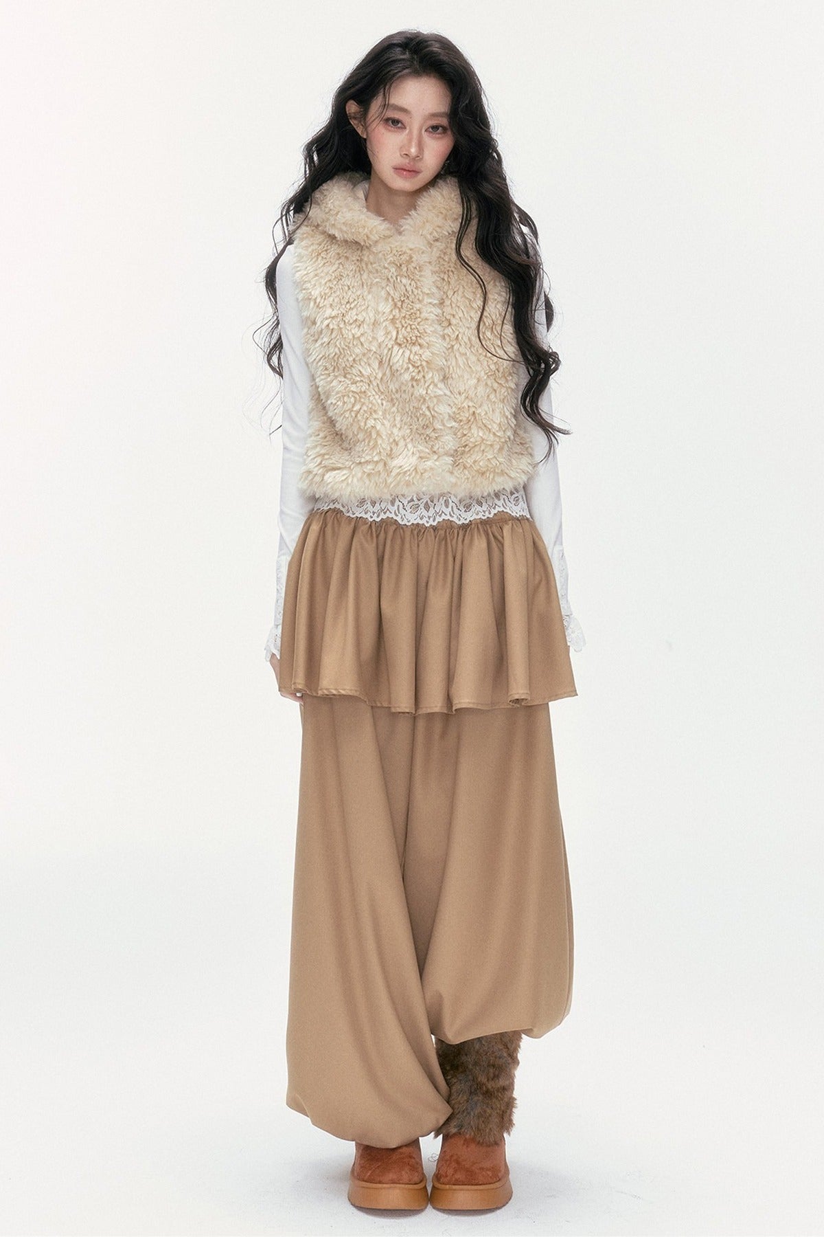 Hooded Faux Fur Vest