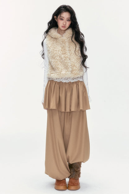 Hooded Faux Fur Vest