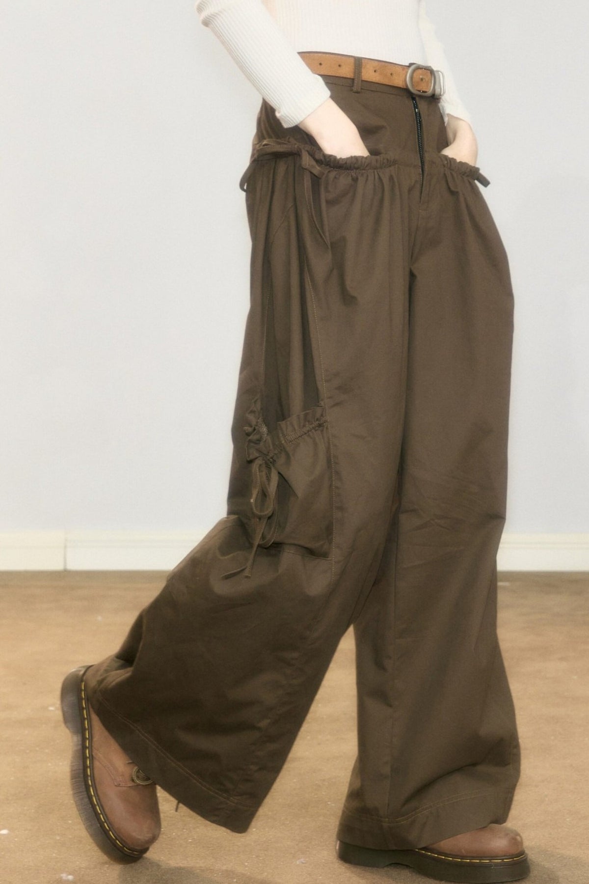 High-Waisted Wide-Leg Cargo Pants