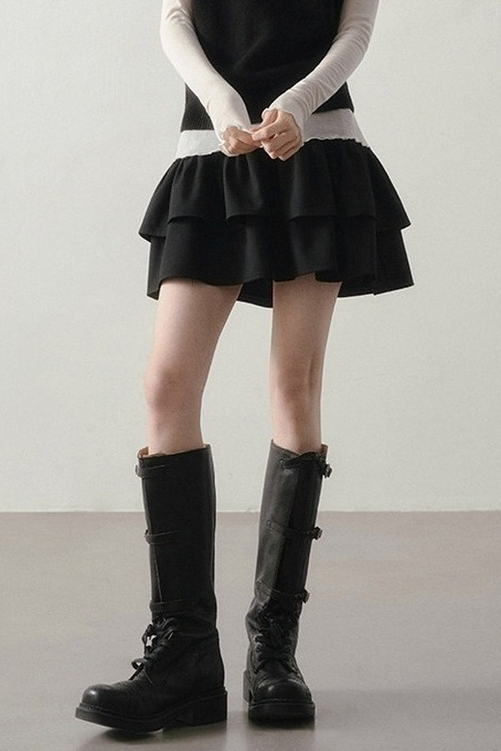 Ballet Style Solid Long Sleeve Top