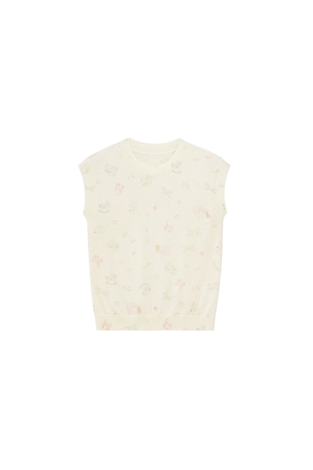 Französisches Retro-Strick-Camisole-Top mit Blumenmuster