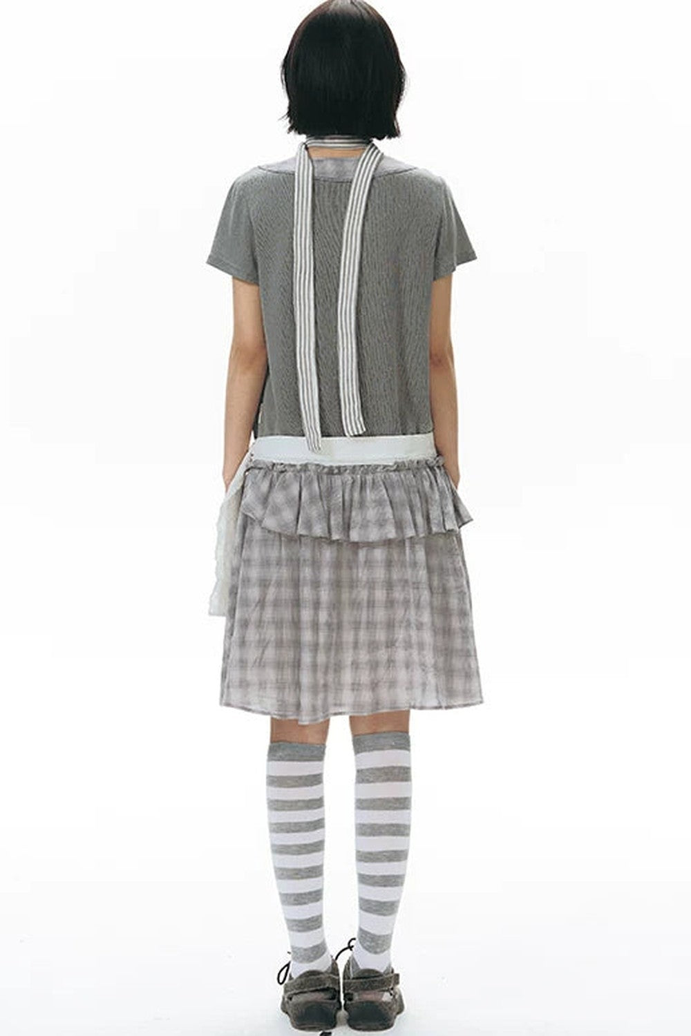 Shirt Collar Layered Dress