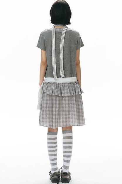 Shirt Collar Layered Dress
