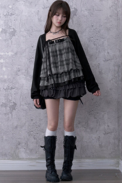 Plaid Camisole and Cover-Up Set-Up