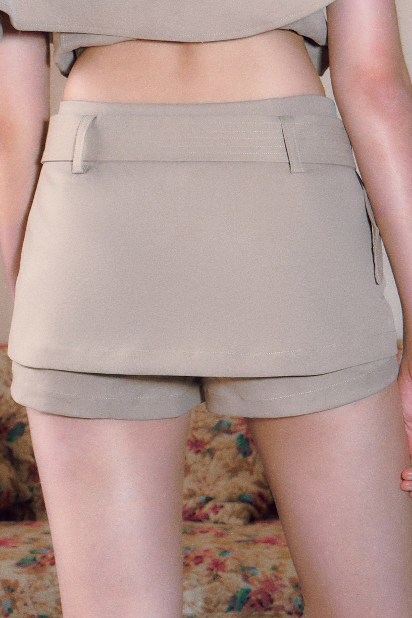 High-Waisted A-Line Belt Skirt