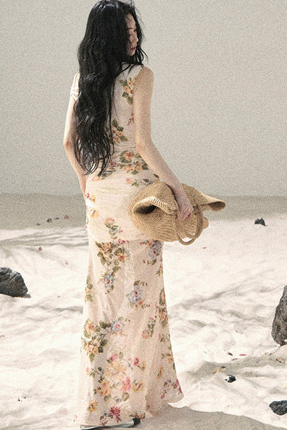 French Mesh Floral Dress