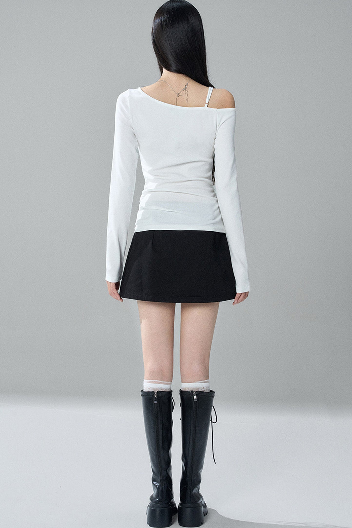 Unique Long-Sleeved Off-Shoulder Top