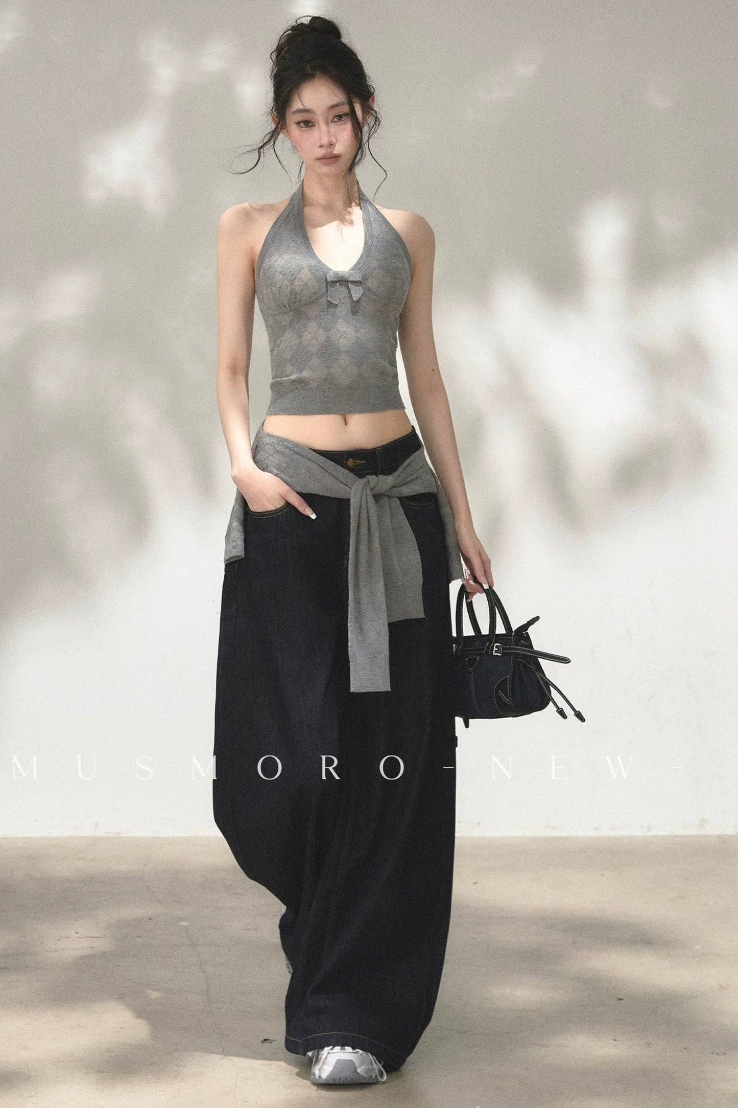 Vintage Asymmetric Denim Pants