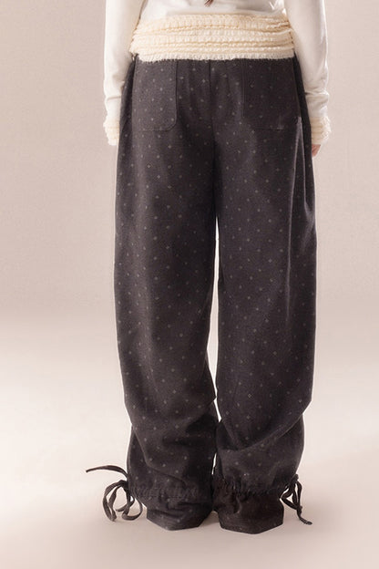All-Over Clover Floral Wide-Leg Pants
