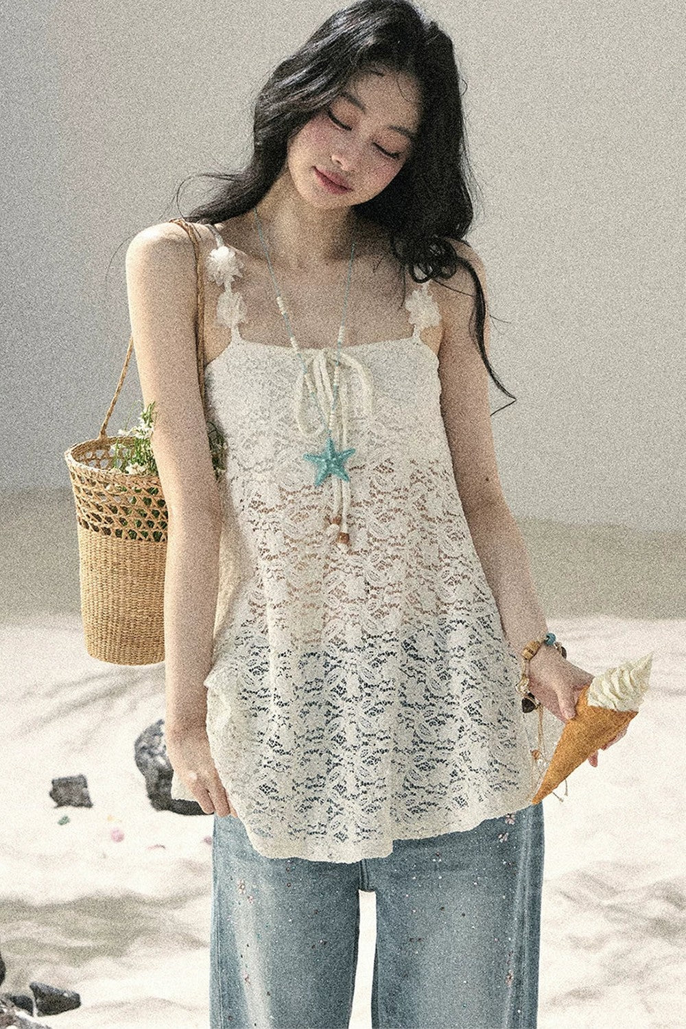 Morning Mist Lace Camisole Top
