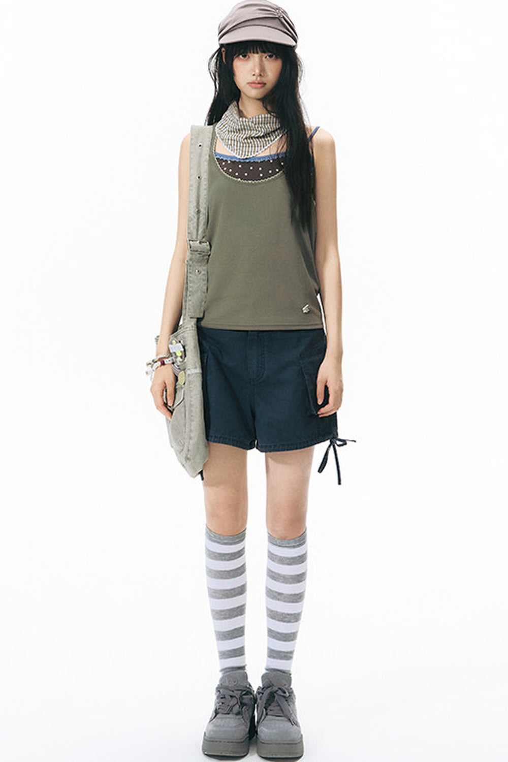 Racerback Special Embroidery Trim Tank Top