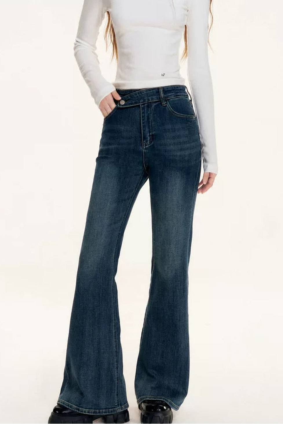 Asymmetrical Flare Jeans