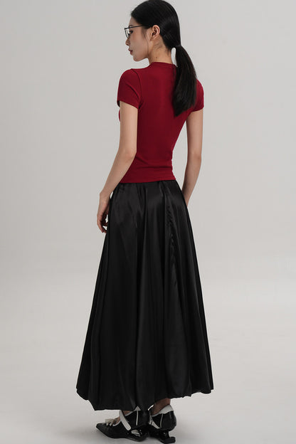 Elegant Wool Waist-Cinching Top