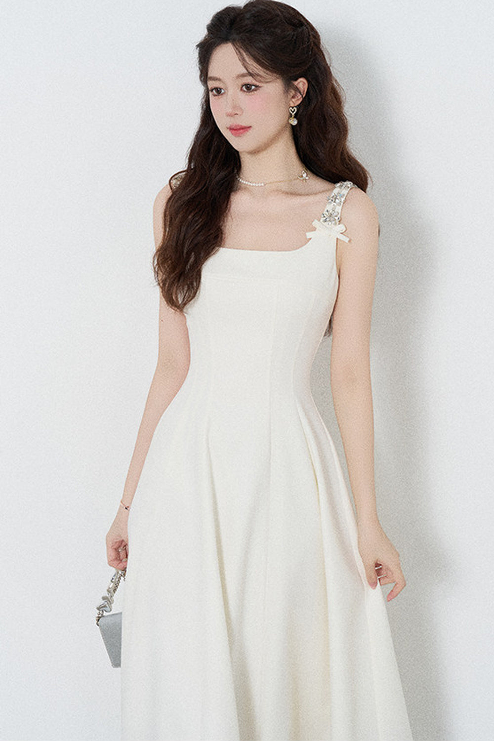 Elegant White Drapey Dress