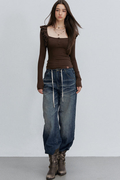 Pantaloni in denim sfumato retrò