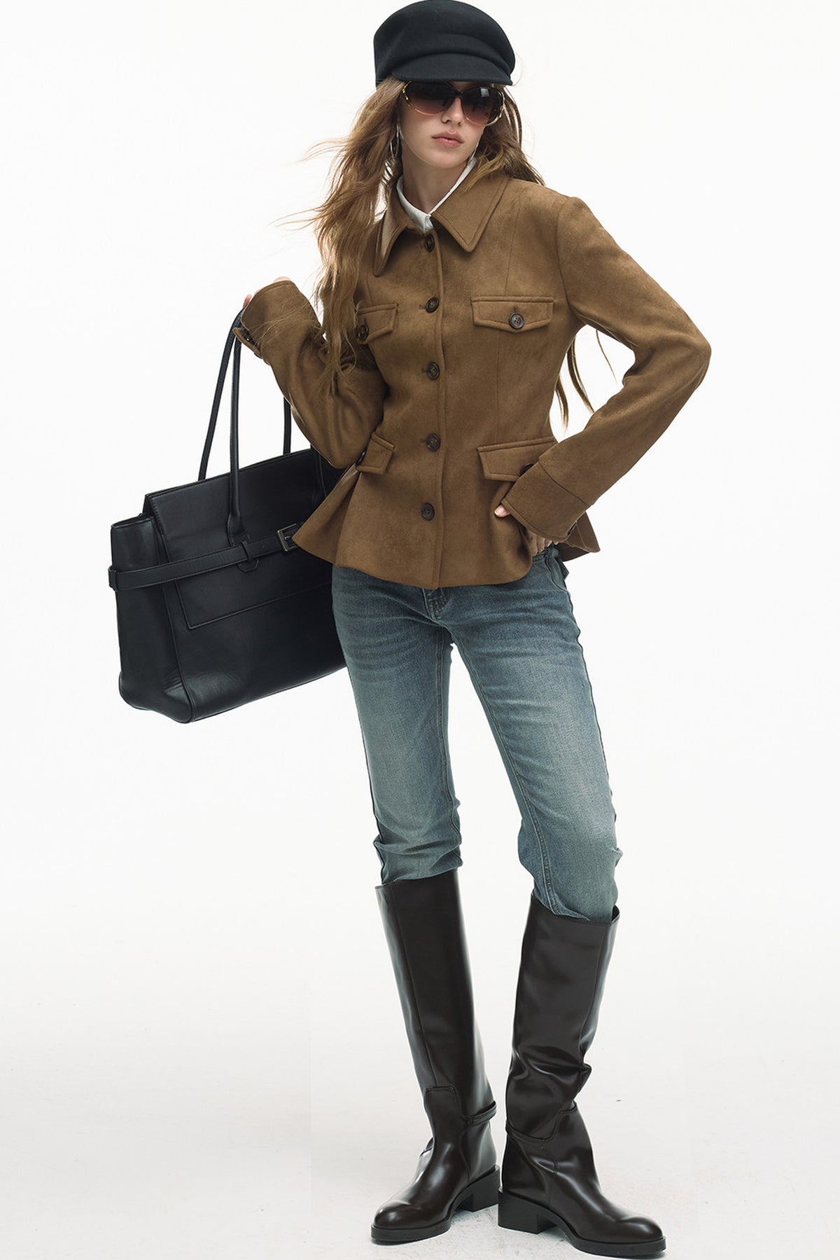 Loose Suede Long Sleeve Jacket