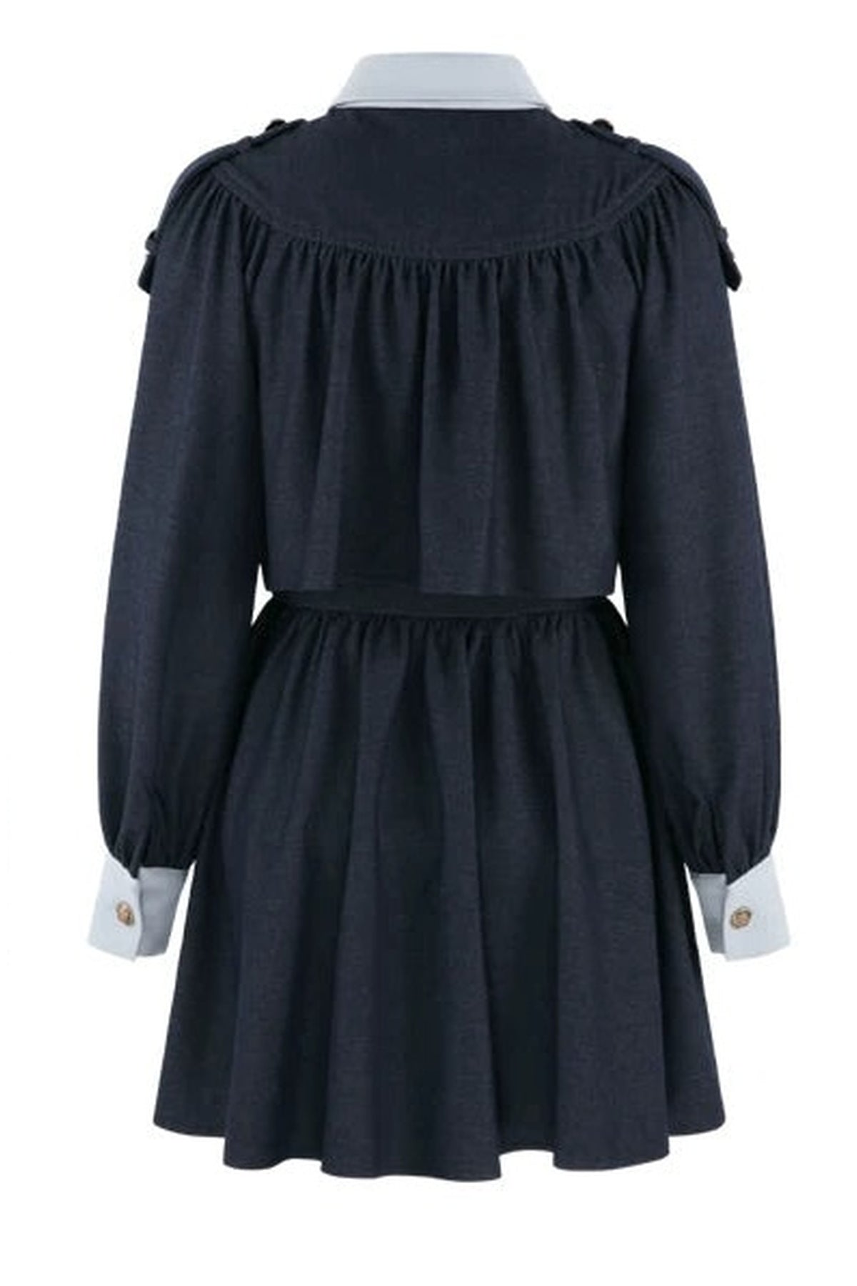 Long-Sleeved Layered-Look A-Line Dress