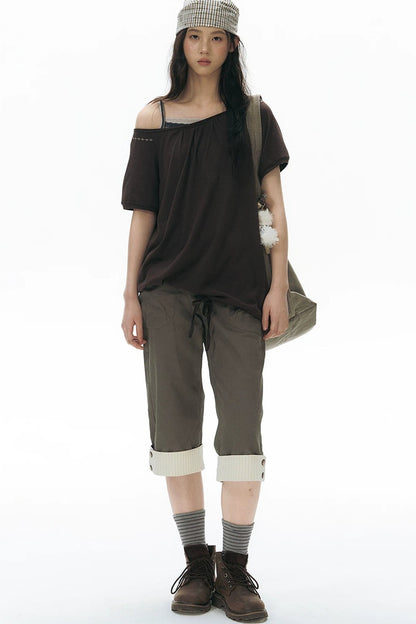 Patchwork Straight Leg Pants