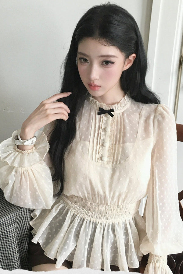 Retro Polka Dot Blouse Set-Up