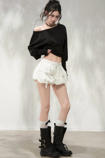 Vintage Puff Cargo Skirt Pants