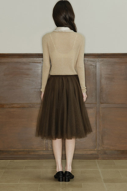 Detachable Doll Collar Knit Cardigan
