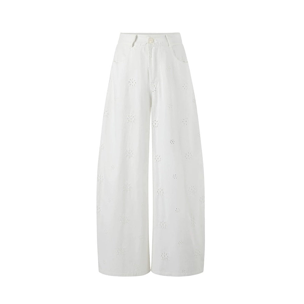 Pure Cotton Wide-Leg Pants