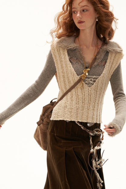 U-Neck Sleeveless Knit Vest