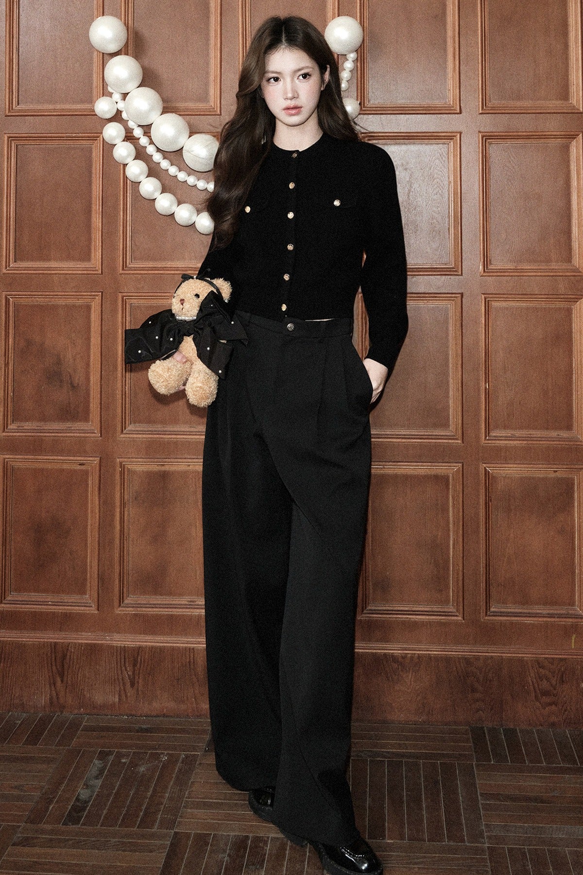 Low-Waisted Wide-Leg Trousers