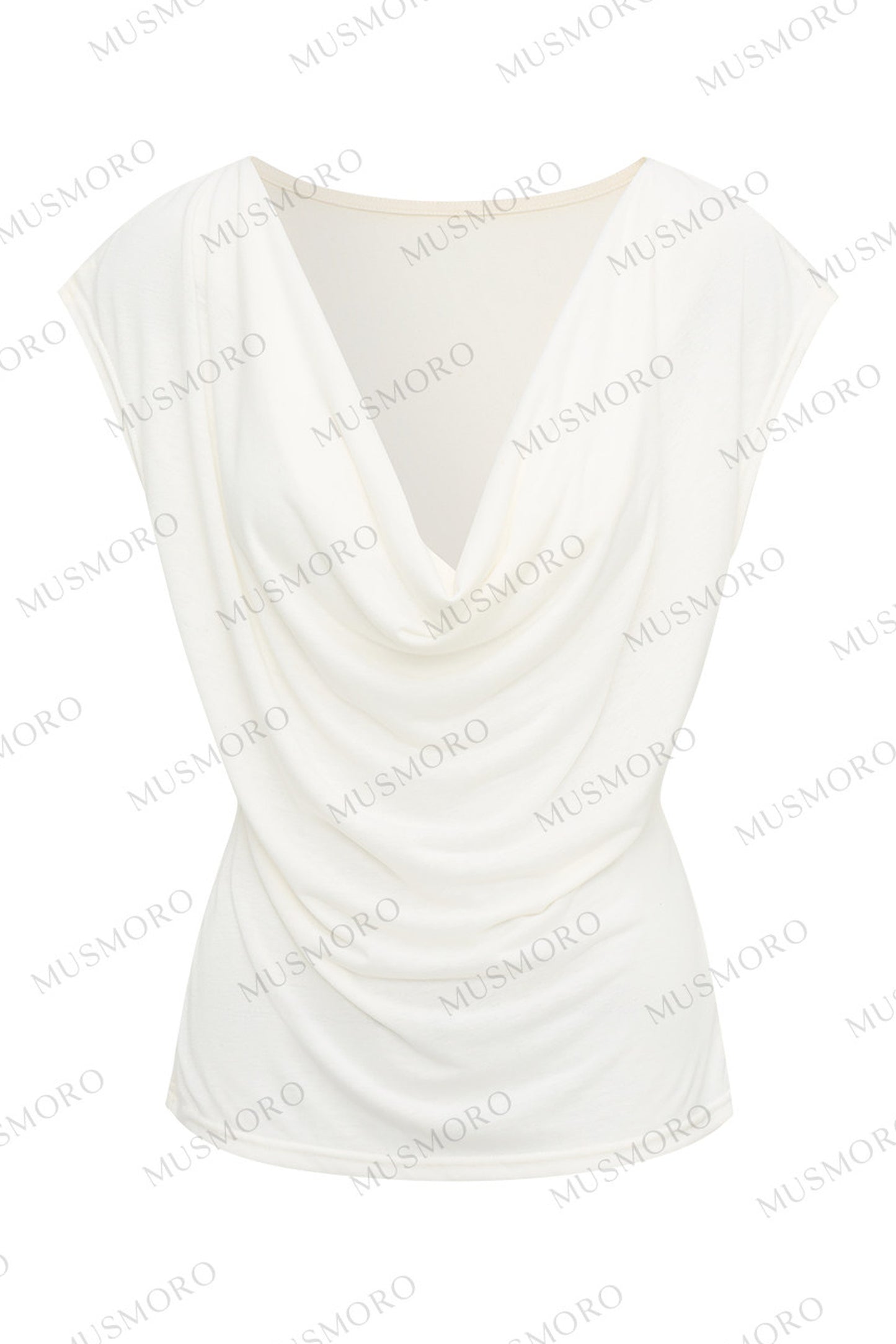 Set con top in ramia a maniche corte con scollo a V profondo e canotta
