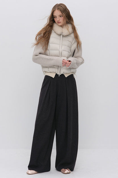 Convertible Detachable Knit Sleeve Down Vest