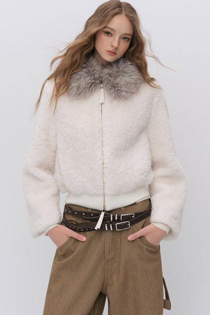 Fur Collar Lamb Wool Jacket