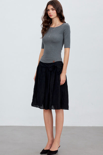 Asymmetrical Bowknot A-Line Skirt