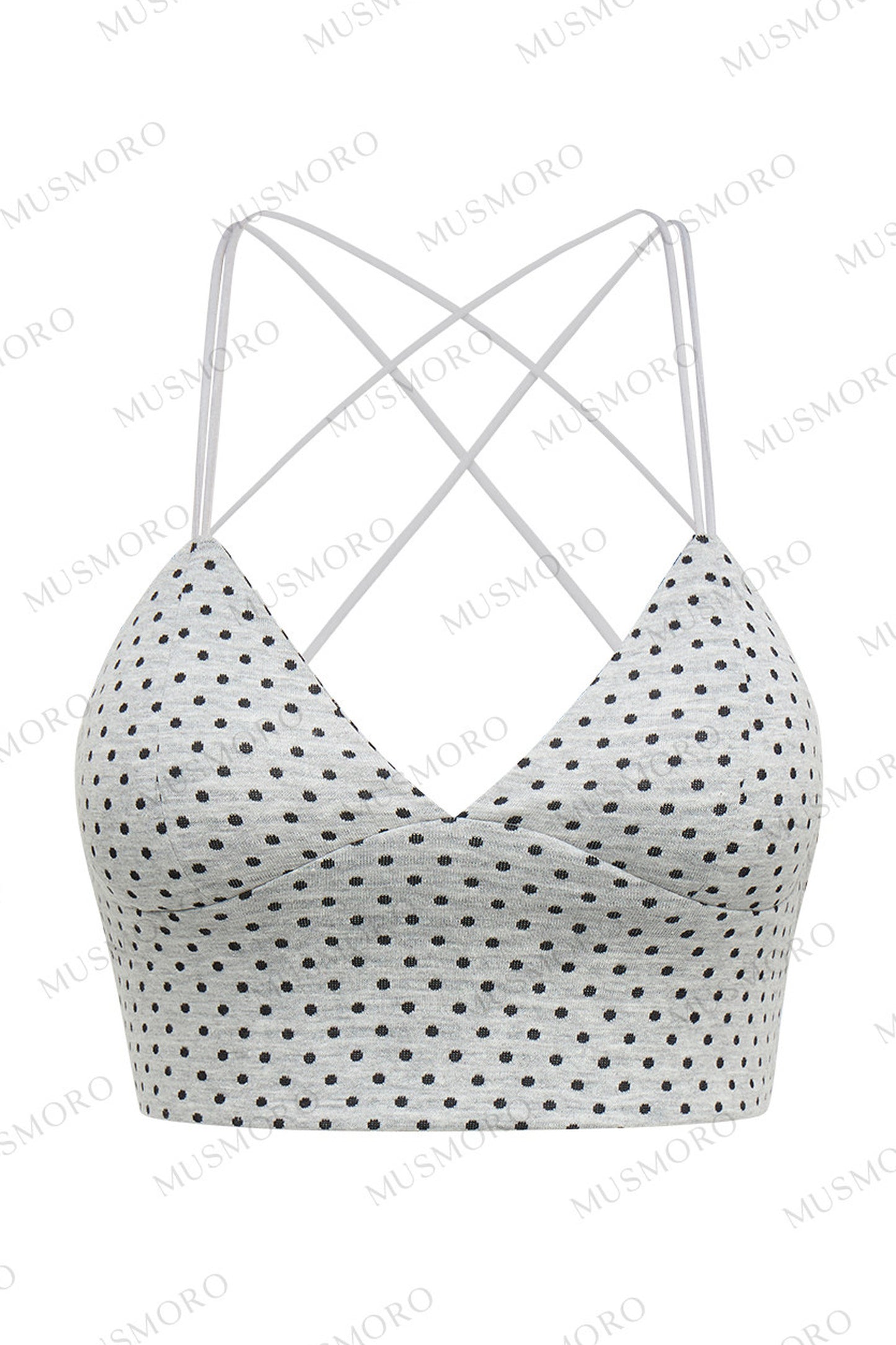 Polka Dot Cross-Back Top