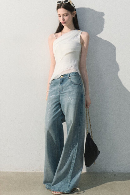 Asymmetrical Shoulder-Cut Tank Top