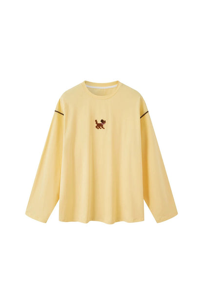 T-shirt avec broderie de chiot cartoon