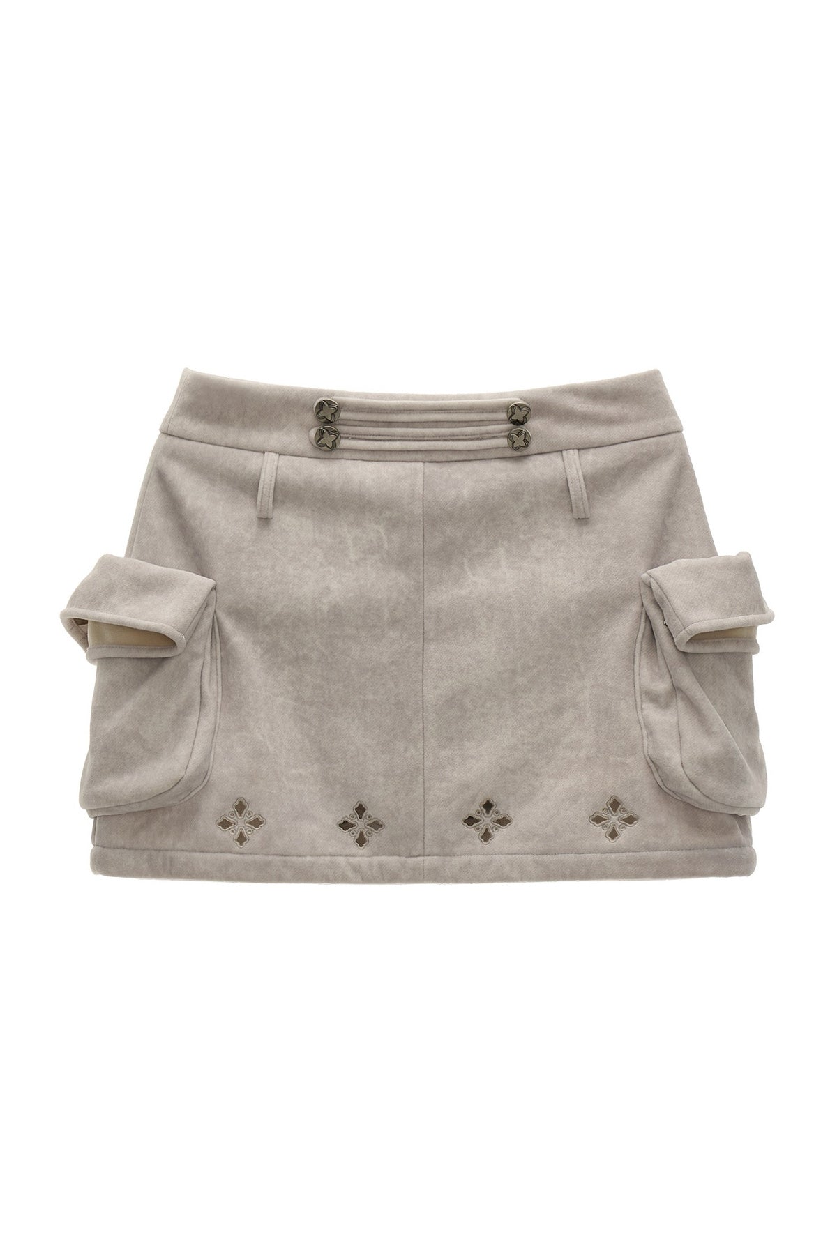 Dense Weave Velvet Flap Pocket Pantskirt