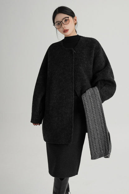 Scarf Collar Double-Sided Wool Coat