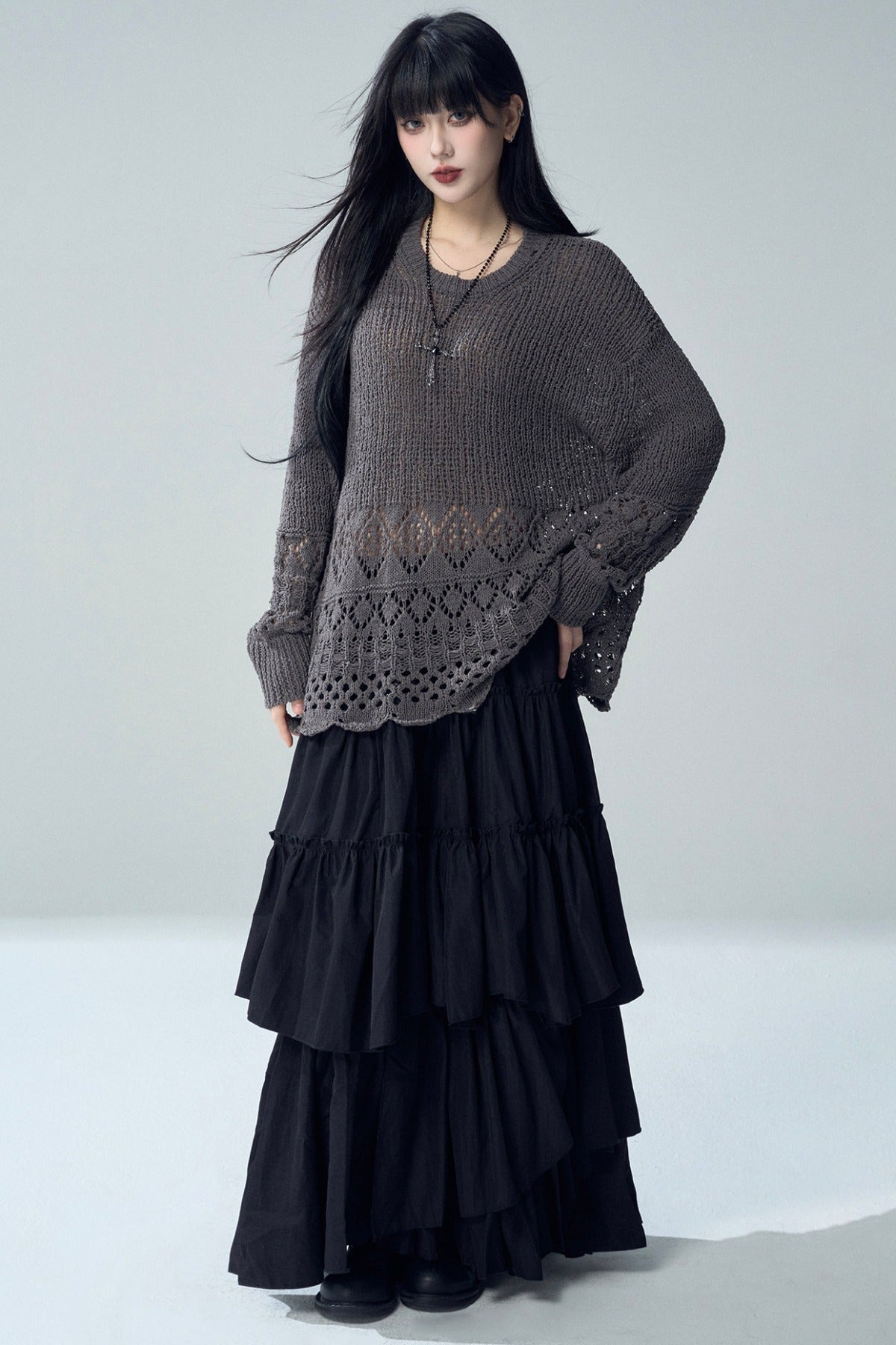 Hollow Knit Cover-Up Sweater