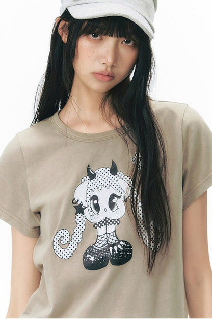Spice Girl Washed Vintage Print Blouse